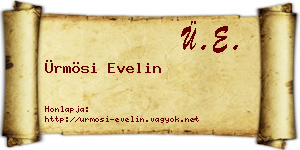 Ürmösi Evelin névjegykártya
