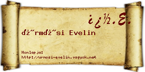 Ürmösi Evelin névjegykártya